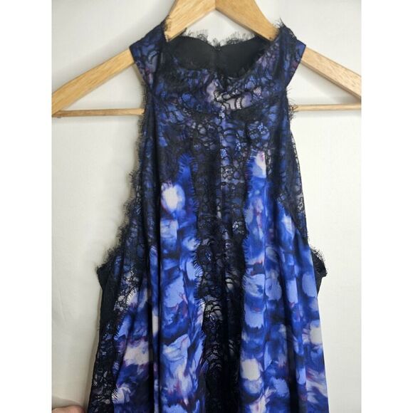 Badgley Mischka Britney Violet Multi Lace Sleeveless Mini Dress Size 12 - Picture 4 of 12